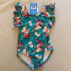 NWT Rufflebutts Butterfly Sleeve One Piece Swimsuit size 3T
